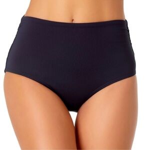 NEW Anne Cole Convertible High Waisted Bikini Bottom Navy Blue Size XL NWT